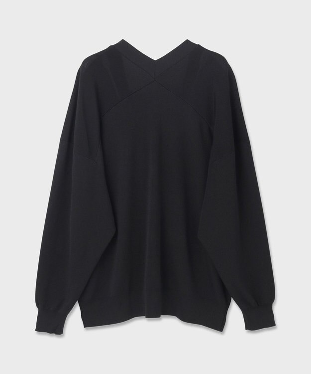 GRACE CONTINENTAL ルーズVネックニットカーディガン ブラック