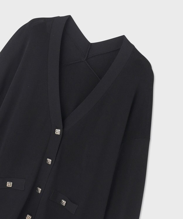 GRACE CONTINENTAL ルーズVネックニットカーディガン ブラック