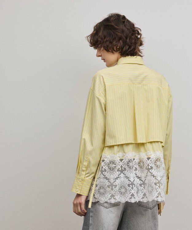 GRACE CONTINENTAL レースティアードシャツ イエロー