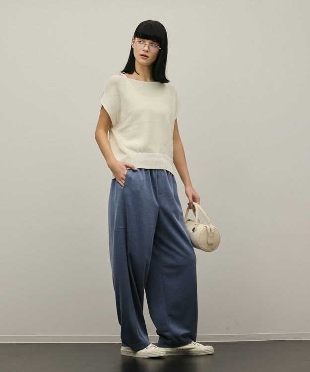 GRACE CONTINENTAL ドルマンルーズニットトップ ホワイト