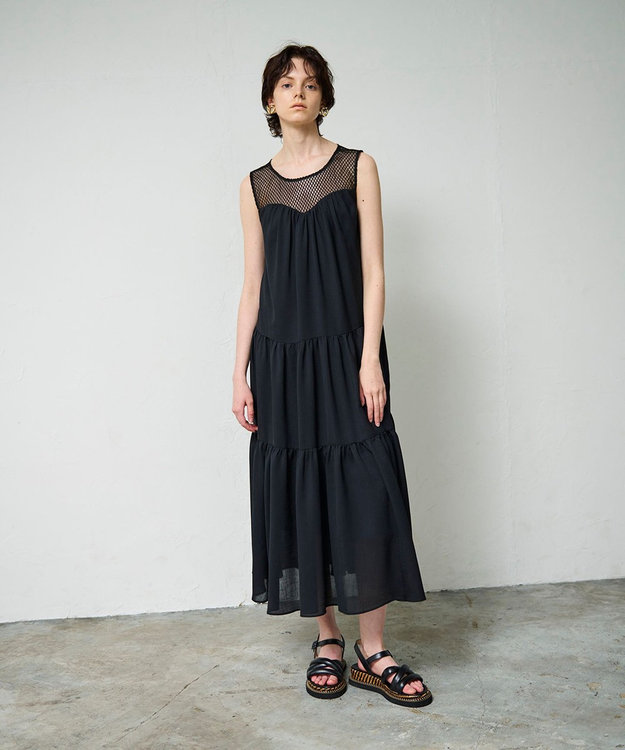 GRACE CONTINENTAL シアードレープマキシ ブラック