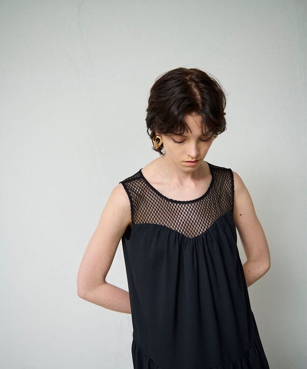 GRACE CONTINENTAL シアードレープマキシ ブラック