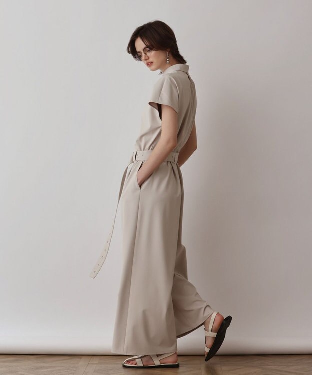 GRACE CONTINENTAL シャツオールインワン ベージュ