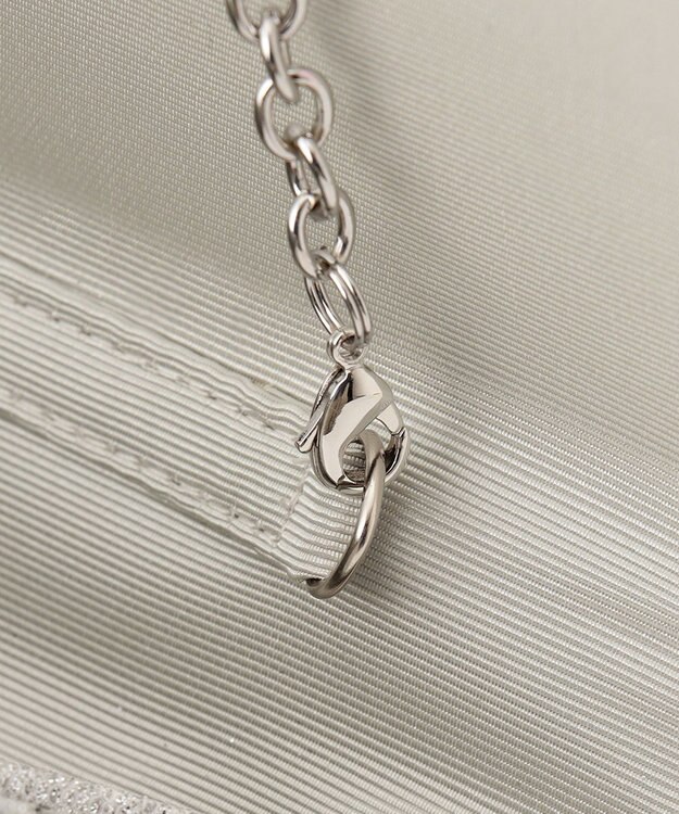 GRACE CONTINENTAL パターンラインストーンクラッチバッグ シルバー