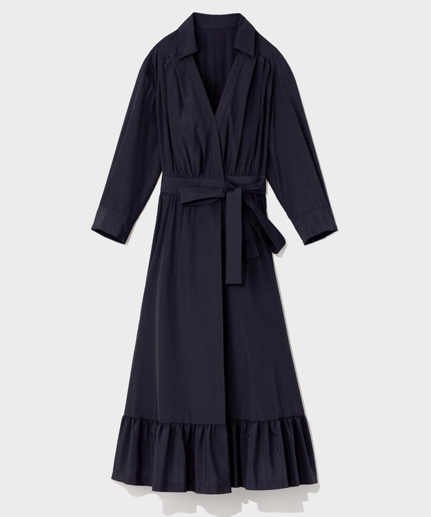 GRACE CONTINENTAL カシュクールシャツワンピース ネイビー