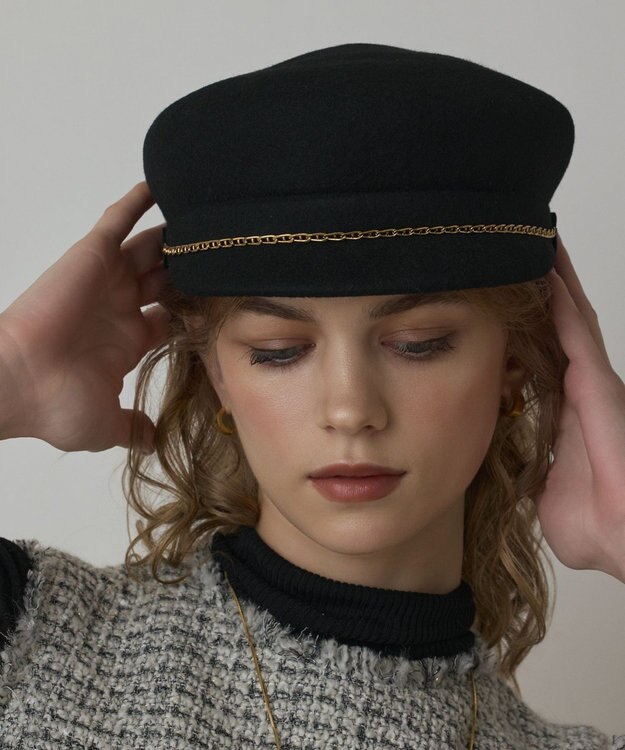 GRACE CONTINENTAL FERRUCCIO VECCHI キャスケット ブラック