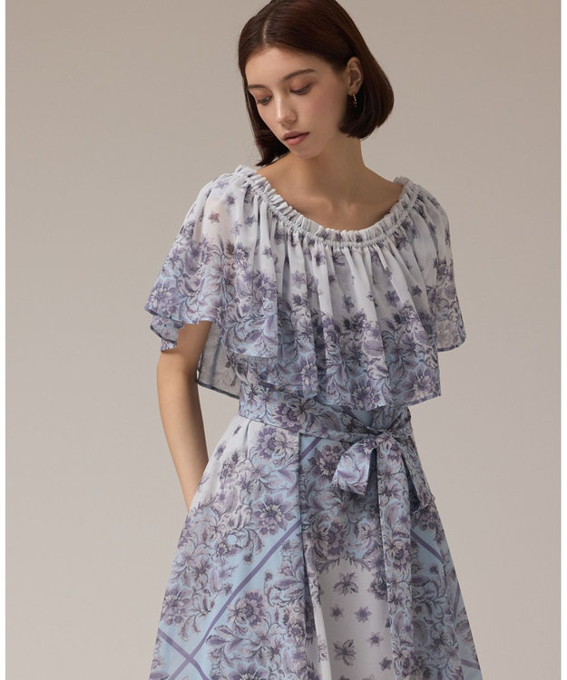 GRACE CONTINENTAL マルチWAYシフォンワンピース ブルー マルチWAYシフォンワンピース / GRACE CONTINENTAL | GRACE