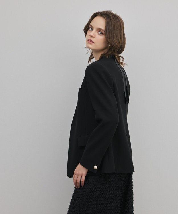 GRACE CONTINENTAL トリアセノーカラージャケット ブラック