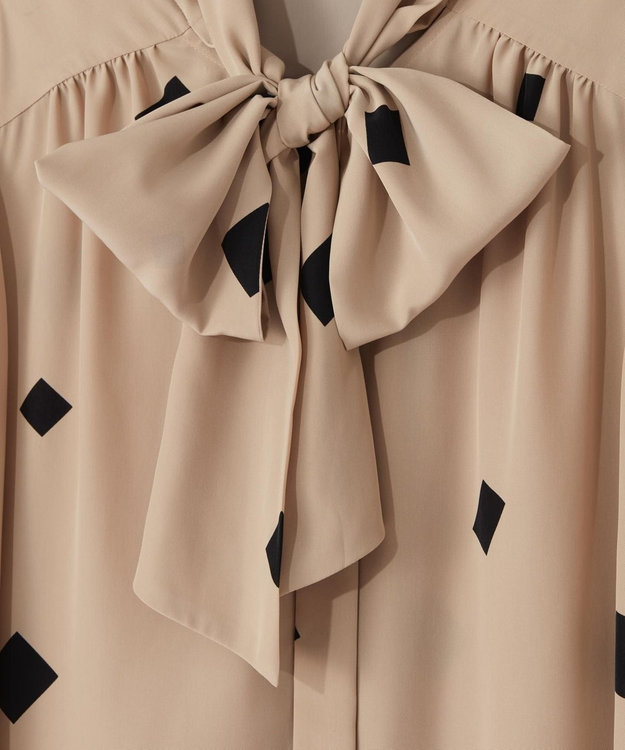 GRACE CONTINENTAL スクエアバイカラードレス ベージュ