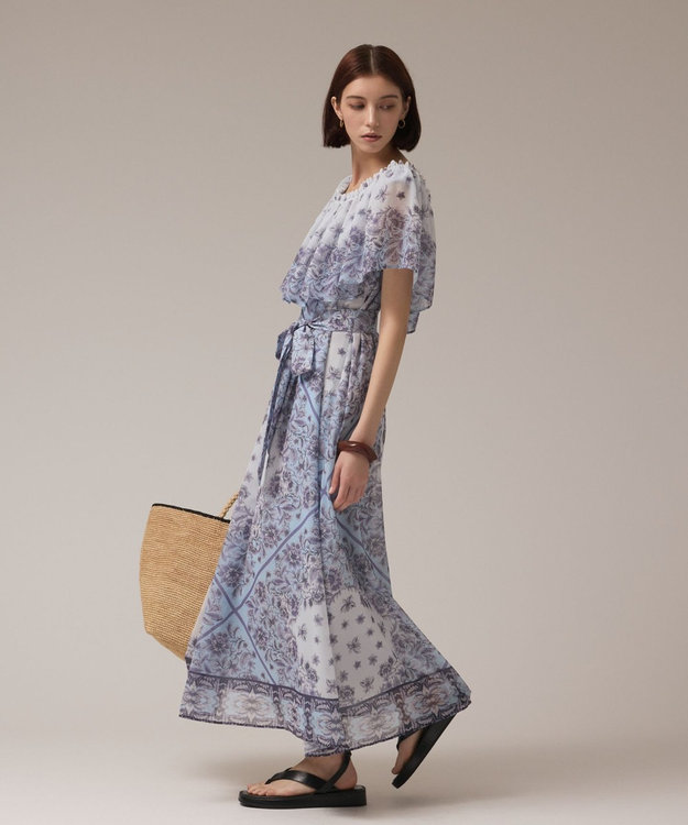 GRACE CONTINENTAL マルチWAYシフォンワンピース ブルー マルチWAYシフォンワンピース / GRACE CONTINENTAL | GRACE
