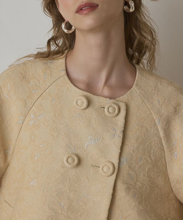 GRACE CONTINENTAL サラサジャガードケープジャケット ベージュ