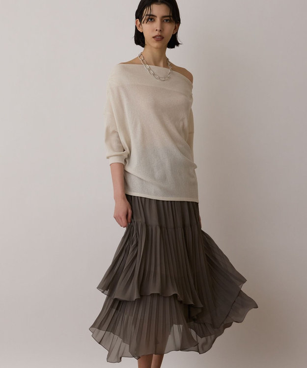 GRACE CONTINENTAL イレギュラープリーツスカート グレー