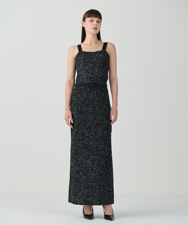 極美品　グレースコンチネンタル　20SS スカート　グラデーション　ロング ☆ロングスカート グレー グラデーション 黒 おしゃれ きれいの