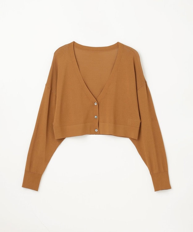 GRACE CONTINENTAL ショートドルマンニットカーディガン ブラウン