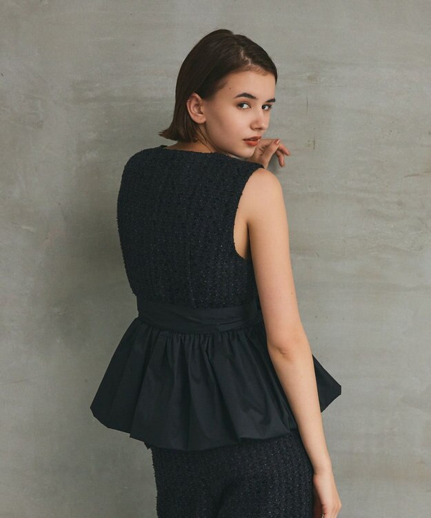 GRACE CONTINENTAL ツイードコンビジレ ブラック