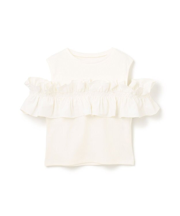 GRACE CONTINENTAL フリルリブカットトップ ホワイト