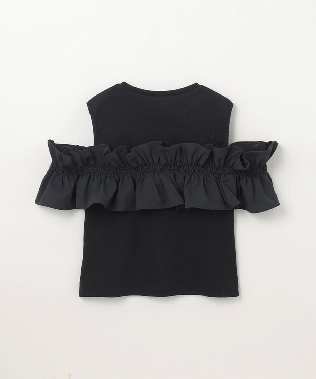 GRACE CONTINENTAL フリルリブカットトップ ブラック