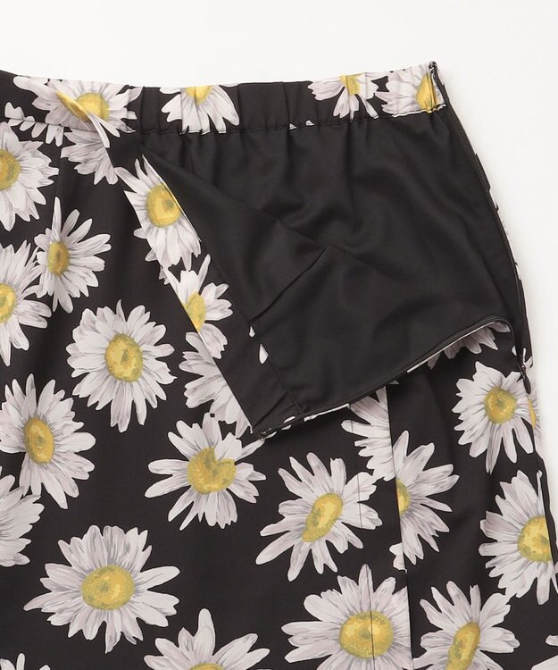 GRACE CONTINENTAL マーガレットフラワープリントスカート ブラック