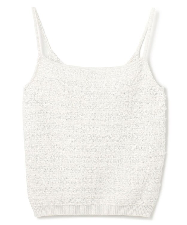 GRACE CONTINENTAL ラメツイードニットキャミ ホワイト