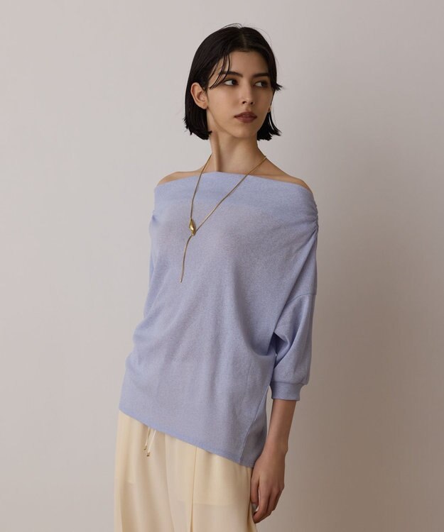 GRACE CONTINENTAL ドレープカットトップ ブルー