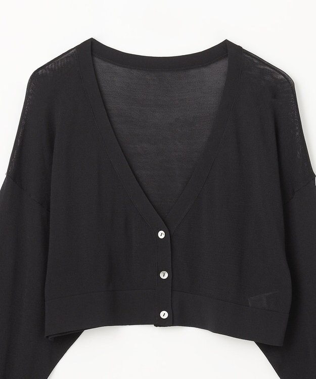 GRACE CONTINENTAL ショートドルマンニットカーディガン ブラック