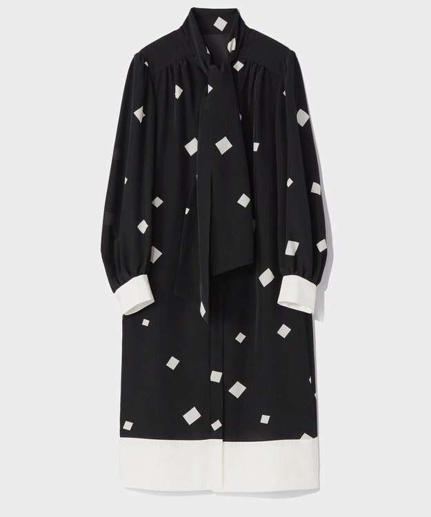 GRACE CONTINENTAL スクエアバイカラードレス ブラック