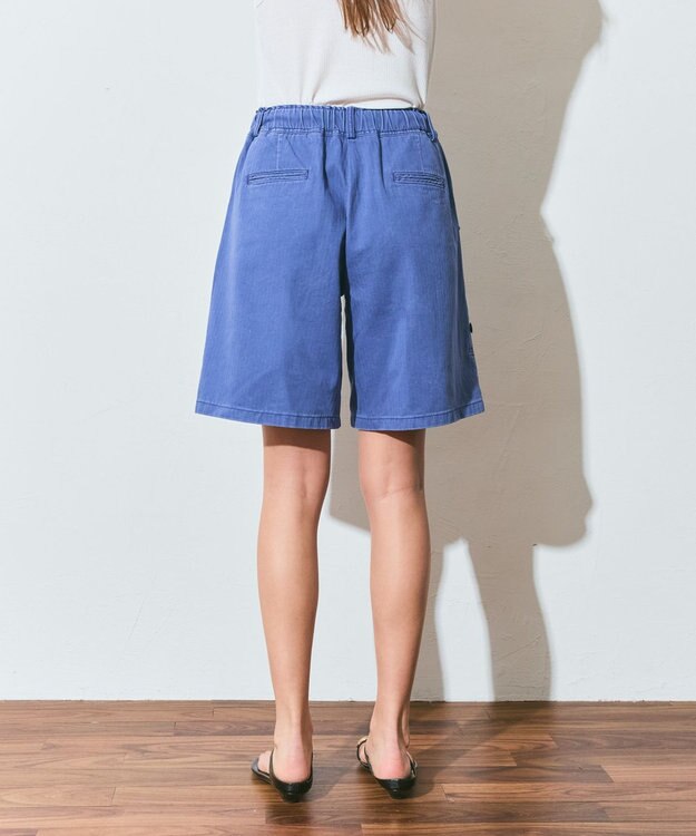 GRACE CONTINENTAL ヘリンボーンツイルハーフパンツ ネイビー