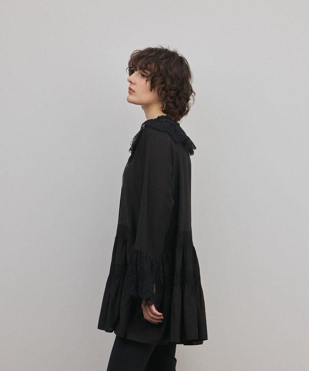 GRACE CONTINENTAL レースカラーチュニックブラウス ブラック