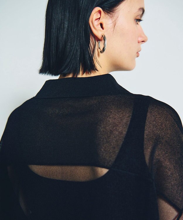 GRACE CONTINENTAL ニットシアーシャツ ブラック