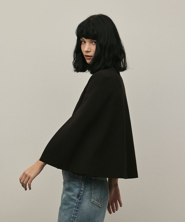 GRACE CONTINENTAL トリアセケープスリーブジャケット ブラック