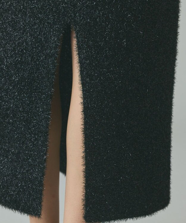 GRACE CONTINENTAL フェザーヤーンシャイニースカート ブラック