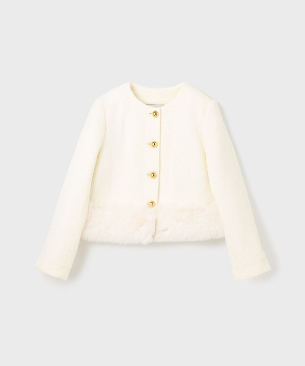 GRACE CONTINENTAL ツイードコンビジャケット ホワイト