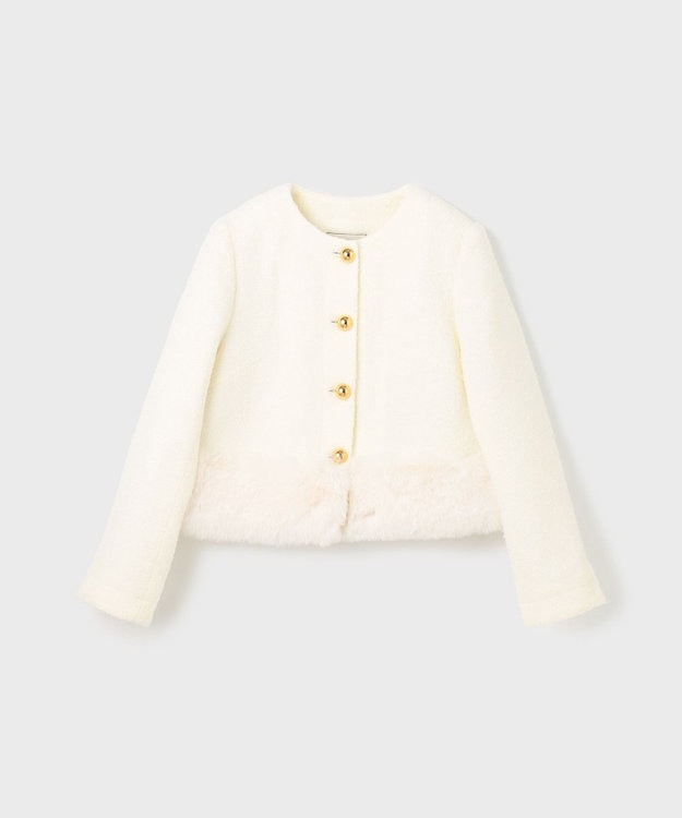 GRACE CONTINENTAL ツイードコンビジャケット ホワイト