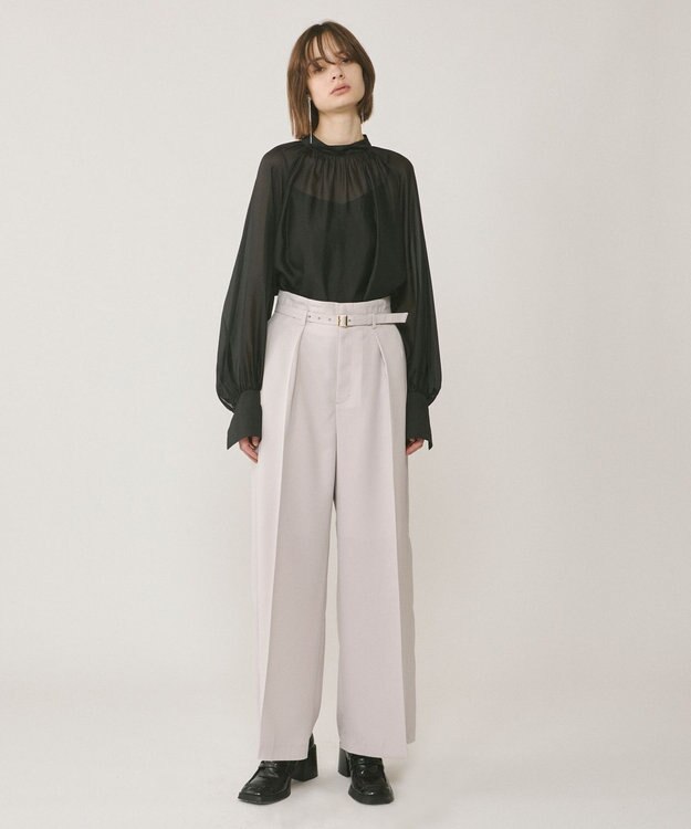 GRACE CONTINENTAL シアーボウタイブラウス ブラック