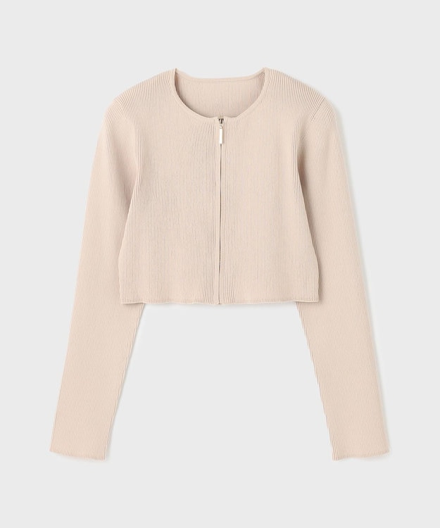 GRACE CONTINENTAL ショートリブニットカーディガン ベージュ