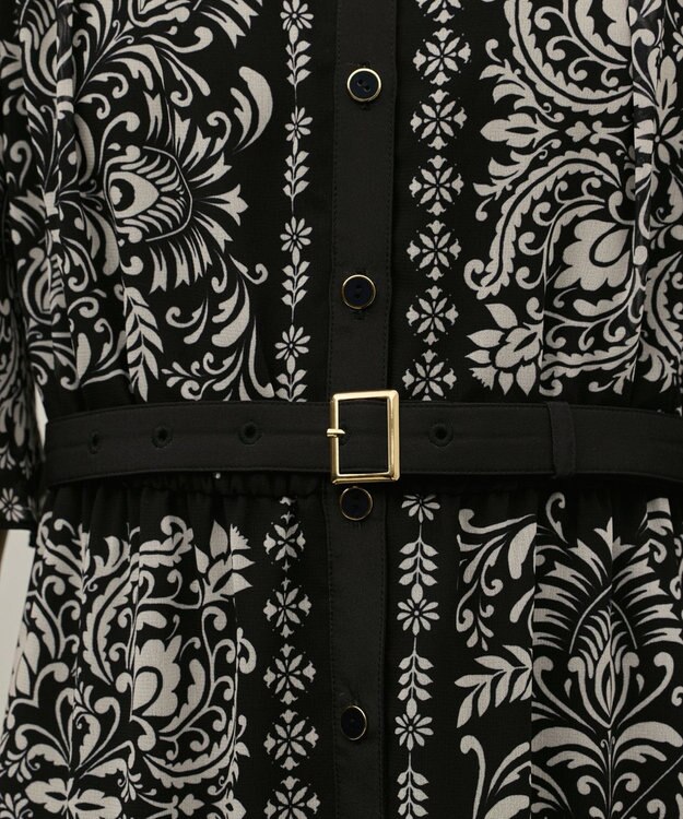 GRACE CONTINENTAL ペイズリーカレイドプリントワンピース ブラック