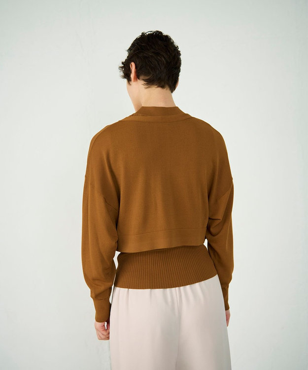 GRACE CONTINENTAL ショートドルマンニットカーディガン ブラウン