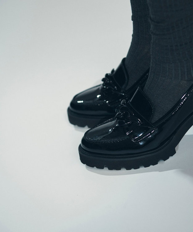 GRACE CONTINENTAL LUCA GROSSI ビットパテントヒール ブラック