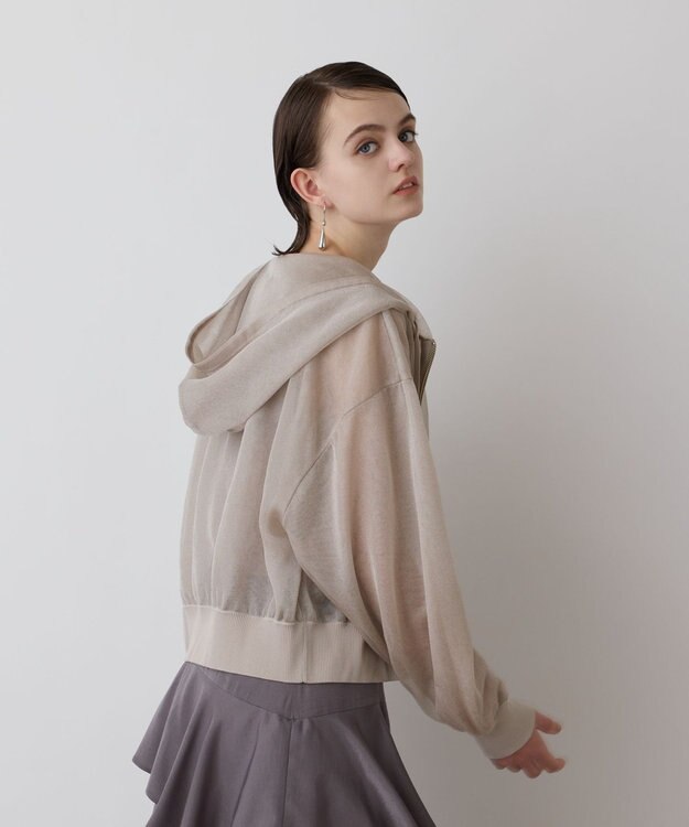 GRACE CONTINENTAL シアーニットパーカー ベージュ