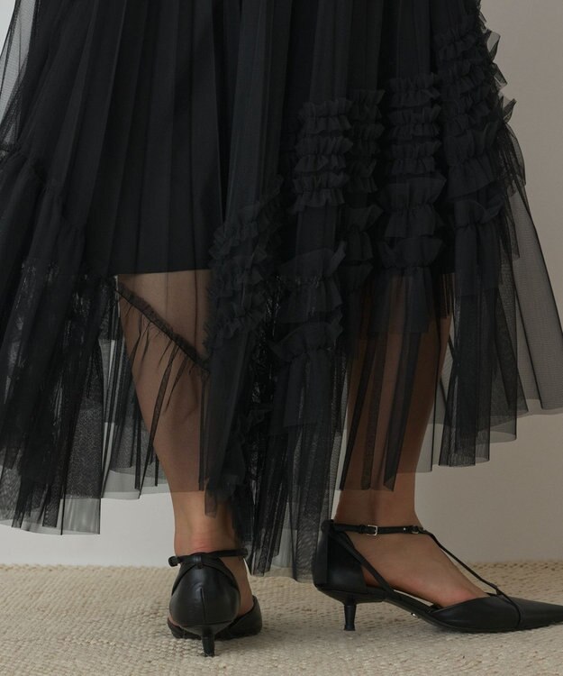 GRACE CONTINENTAL イレギュラ－チュ－ルスカート ブラック