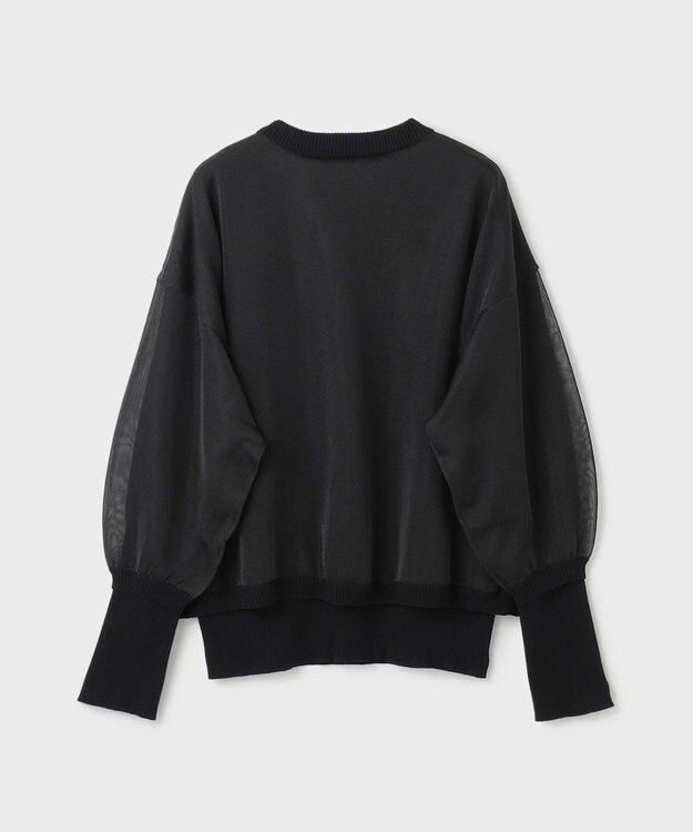 GRACE CONTINENTAL シアーニットトップ ブラック