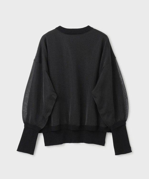 GRACE CONTINENTAL シアーニットトップ ブラック