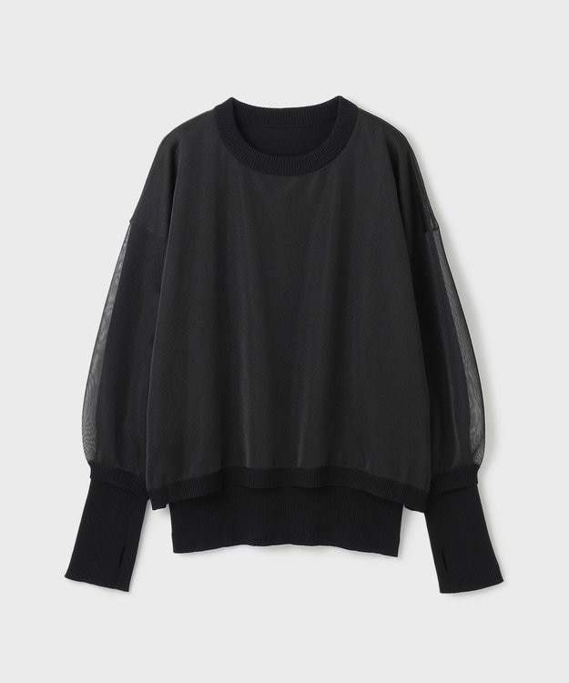 GRACE CONTINENTAL シアーニットトップ ブラック