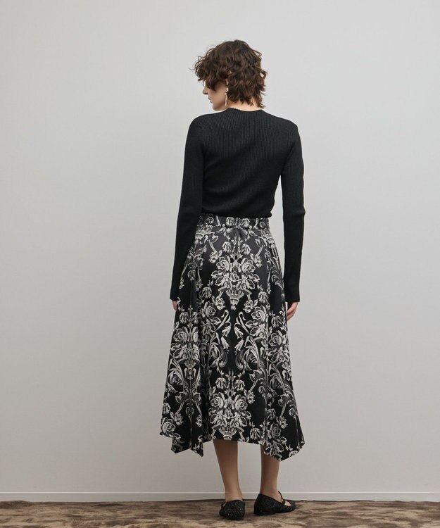 GRACE CONTINENTAL スクエアリブニットトップ ブラック