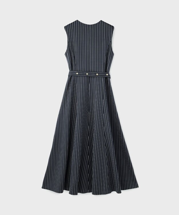GRACE CONTINENTAL ストライプジャージワンピース ネイビー