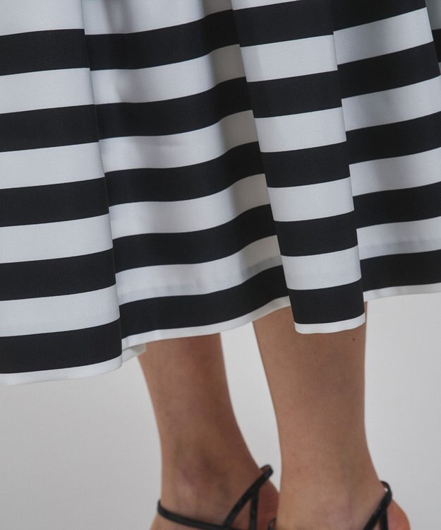 GRACE CONTINENTAL ボーダーコンビスカート ブラック