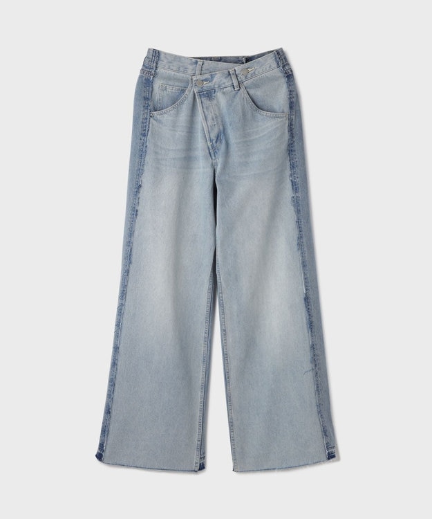 GRACE CONTINENTAL リメイクストレートデニムパンツ ブルー