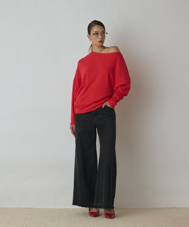 GRACE CONTINENTAL アシメテレコカットトップ レッド