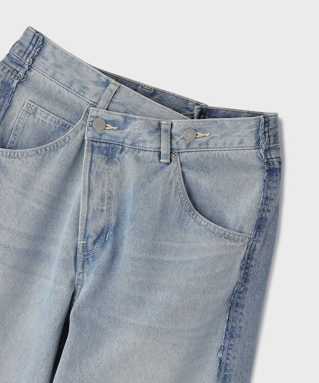 GRACE CONTINENTAL リメイクストレートデニムパンツ ブルー