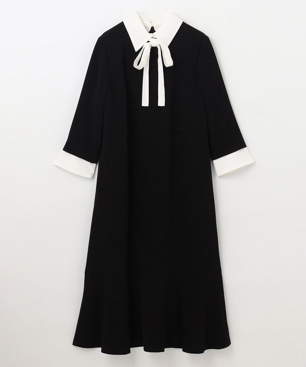 GRACE CONTINENTAL ダブルクロスドレス バイカラー